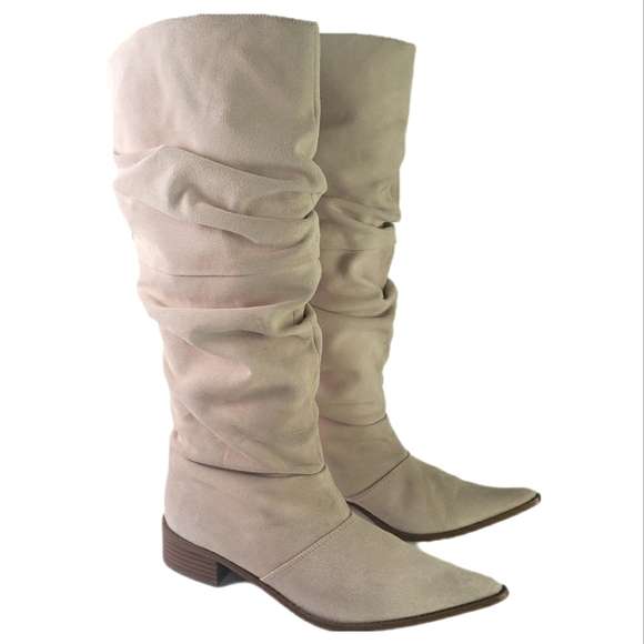 Chinese Laundry Womens Slouch Suede Pointed Toe Boots Color:Blush Size 9M - Picture 1 of 9